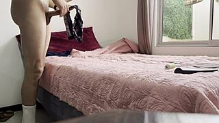 Intense Bathroom Spying on Petite Amateur Masturbating with Panties