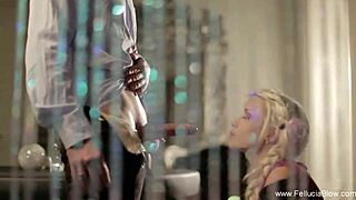 Beautiful german blonde maid enjoys secret fun activities with friends