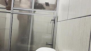 Intense Bathroom Spying on Petite Amateur Masturbating with Panties