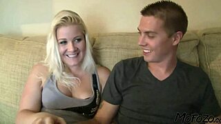 Horny Stud Teases Blonde Housewife Roughly