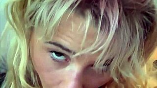 real hooker with blonde hair gives a bbbj & gets bent over & fucked bareback from behind & takes a load on her ass