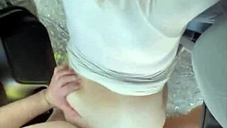 real hooker with blonde hair gives a bbbj & gets bent over & fucked bareback from behind & takes a load on her ass