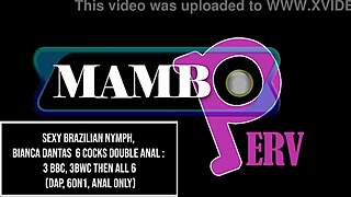 Sexy Brazilian nymph Bianca Dantas takes six cocks in double anal