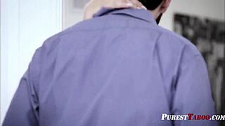 young woman stretches her asshole for tommy pistol and kimber woods in the garage