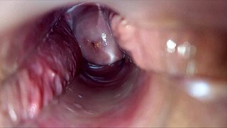 Pulsating orgasm inside vagina, she moans.