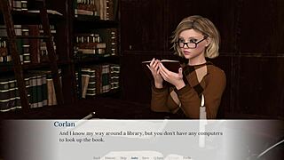 Emma the bookworm gets a creampie in the library