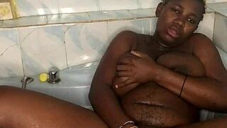 Bathroom Solo Sex with Huge Dildo