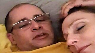 Aline, the beautiful blonde milf, gives a passionate handjob to Flavio, making him orgasm with a cumshot before bedtime