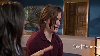 Penny caught guiding stepson in dirty talk for his first fuck