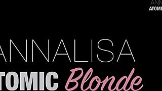 Blonde slut gets fucked in lap dance club after show