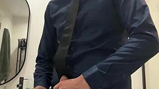 Hung Man Jerks Off Hard And Cums Like A Beast