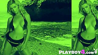 sexy big natural tits blonde babe poses on the beach before hot milf undresses and exposes her naked body 😍