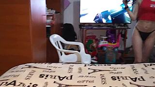 She tries on underwear before multiple intimate sessions