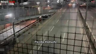 Paolla Hotwife Flashes BBC in Public Humiliation Outdoors