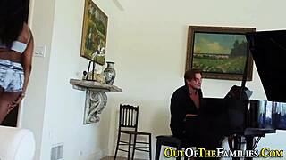 In this real video, the ebony girl eagerly takes cum in her mouth