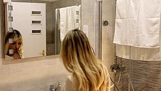 hot tight shaved pussy big tits girl comes for casting turns into a porn shooting for pantyhose academy