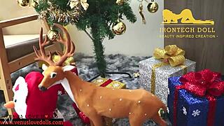 Venus christmas beauty sex doll in action