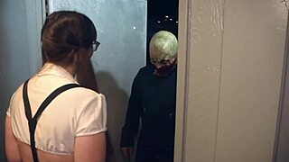 thick horny slut fucks halloween monster