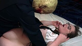 thick horny slut fucks halloween monster