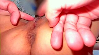 Amateur pink pussy explored after virginity loss