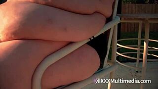 ivy davenport's obese body with huge belly gets fat rolls stuck in chair