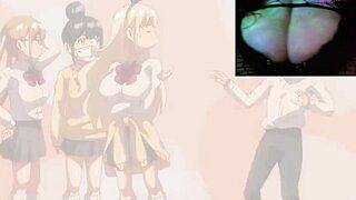 Lucky guy fucks three hotties in school cosplay