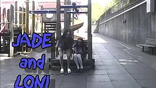 Loni and her friend Jade Feng enjoy taking a big American cock together