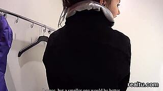 adorable czech kitten gets seduced in hypermarket and drilled in pov