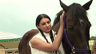 blonde angel long moans as her pussy and ass get double penetrated in outdoor threesome