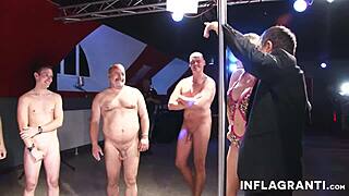 big breasted blonde milf gets gangbanged with choking