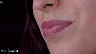 Karly undergoes a detailed mouth test involving domination and cum in mouth