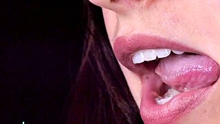 Karly undergoes a detailed mouth test involving domination and cum in mouth