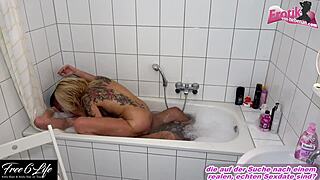 Fuck me in the bathroom, tattooed blonde!