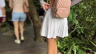 Public dick flashing - risky handjob in public bus full of people until he cum 😏