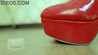 Crush Foundation And Eye Shadow With Red High Heels