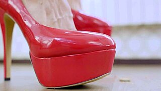 Crush Foundation And Eye Shadow With Red High Heels