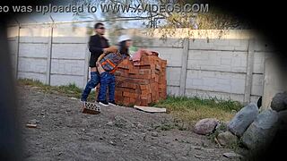 sexy latina flashes pussy at work on security cams