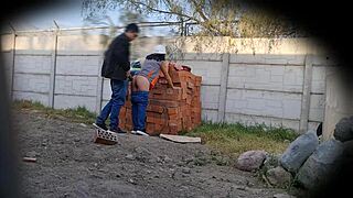 sexy latina flashes pussy at work on security cams