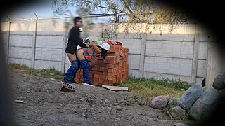 sexy latina flashes pussy at work on security cams