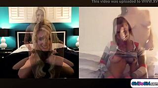 Separated girlfriends finger pussies on webcam, moaning loudly 😍