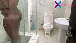 I know he always watch me beside the door each time am taking my shower and i let him fuck me this time and i squirt for him full part on red sheer