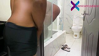 I know he always watch me beside the door each time am taking my shower and i let him fuck me this time and i squirt for him full part on red sheer