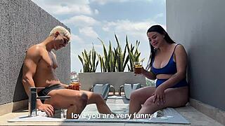 I enjoyed the outdoor jacuzzi with busty Colombian girlfriend Daniela Gomez, starring Milan Rodriguez