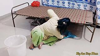 Bangladeshi maid engages in passionate sex with hindi voice