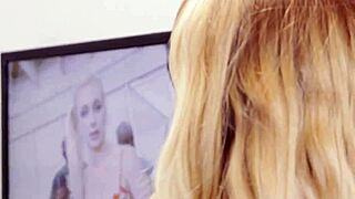 Cute blonde sucking and riding bbc