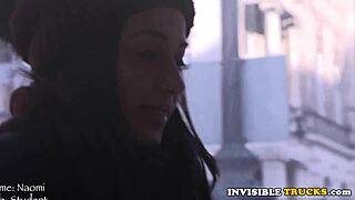 Euro amateur rides truck driver in truck