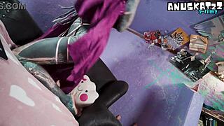 Tattooed Goth Model Feels Intense Anal Pleasure Live