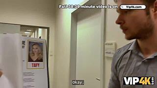 Vip4k busty blonde karina king uses big fake boobs to pay debt