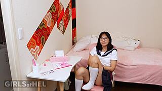 Asian Young Woman Faces Trouble When Guardian Discovers Hidden Items