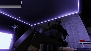 Oh wow, that goth slut is bent over getting her ass fucked rough by a monster bbc!